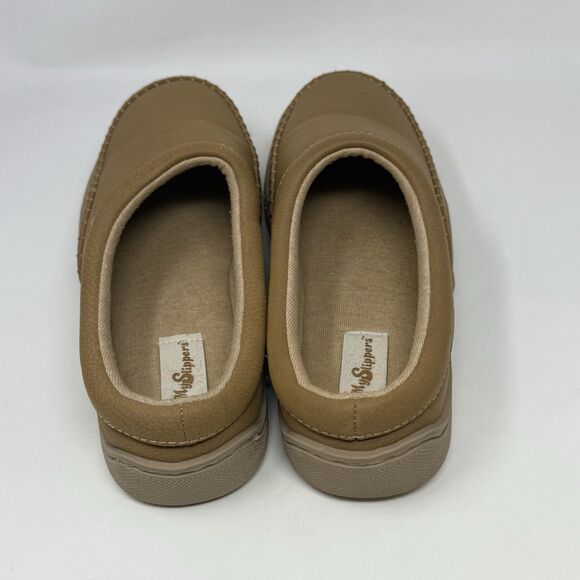 My Pillow Slippers Mules Womens 7 Tan Brown Jersey Lined Moccasins Comfort Shoes - Picture 9 of 15